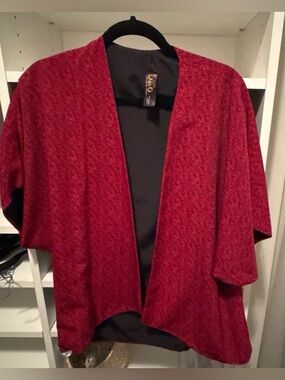 Urban Outfitters Burgundy Open-Front Cape Jacket